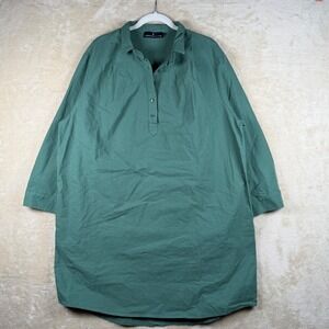 Tuckernuck Pomander Place NWOT Green‎ Cotton Tunic Polly Shirt Dress Size XXL